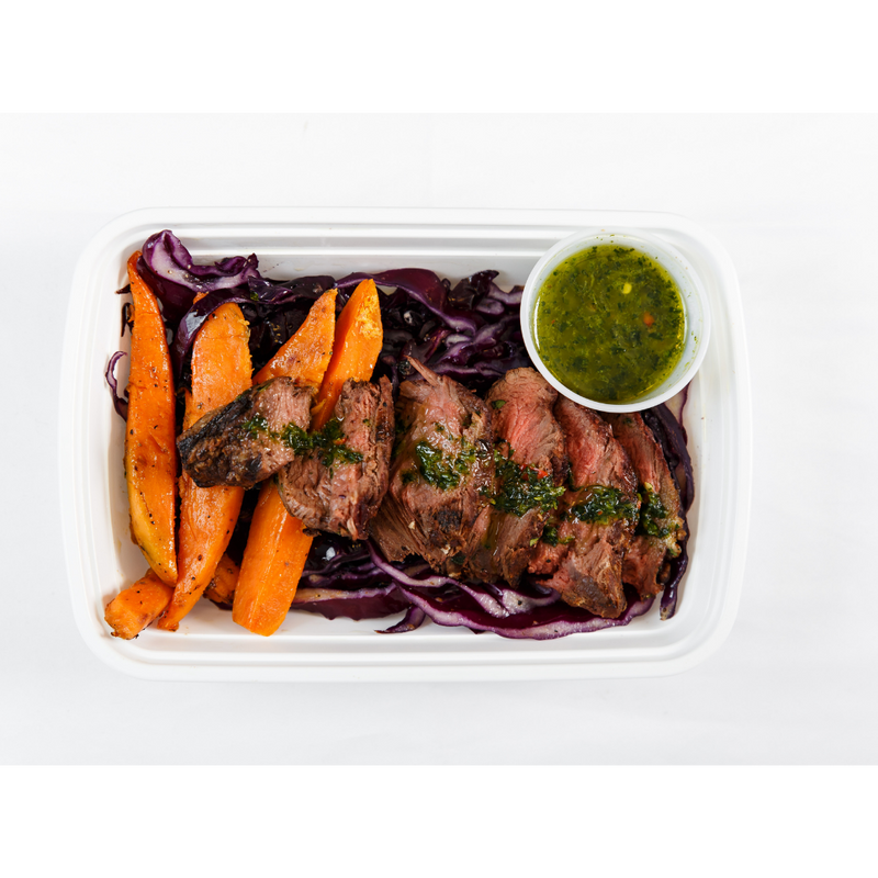 (LC 1.5) Chimichurri Steak with Sautéed Red Cabbage and Sweet Potato