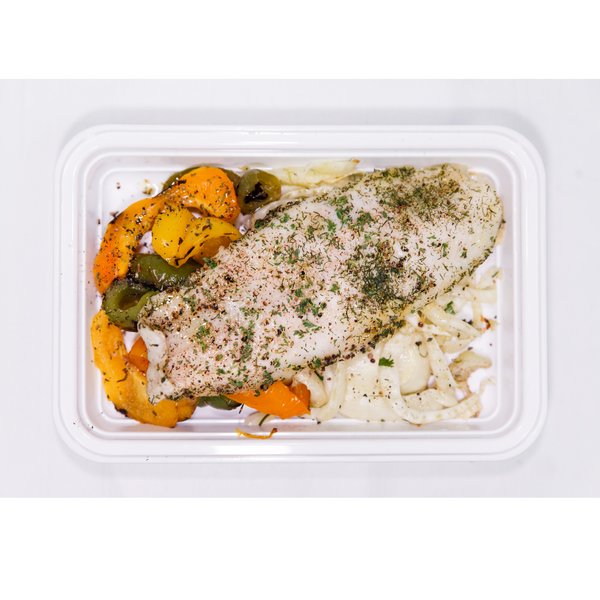 (LL  7.4)  Roasted Citrus Fennel White Fish with Mixed Vegetables