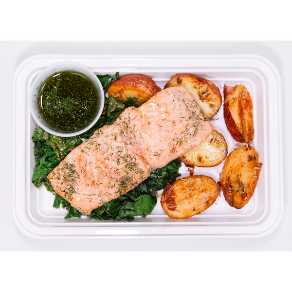 (LC 7.3) Lemon Dill Salmon with Roasted Potatoes and Sauteed Kale