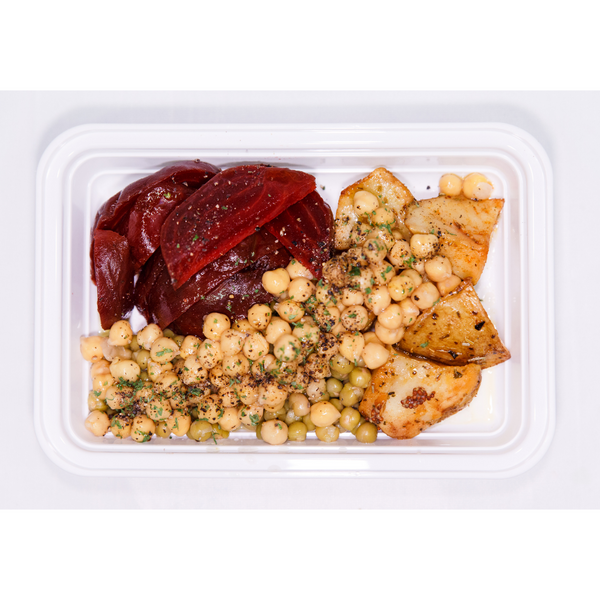 (LG  7.1) Balsamic Glazed Chickpeas with Rosemary Roasted Potatoes, Roasted Beets & Peas